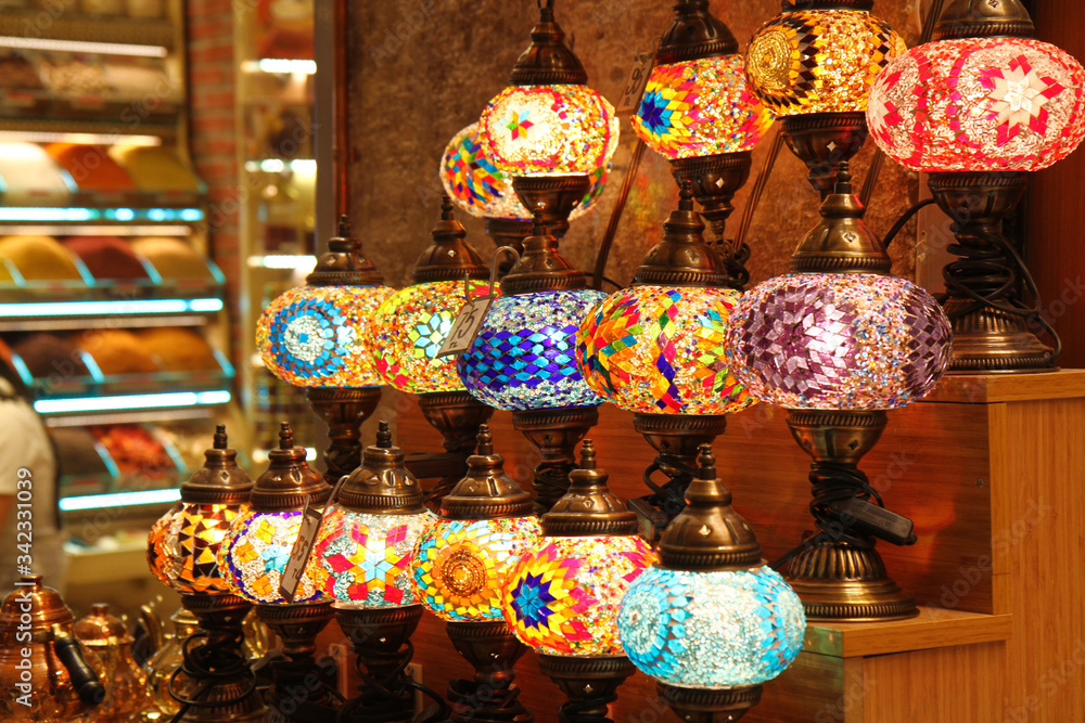 turkish lamps in the market