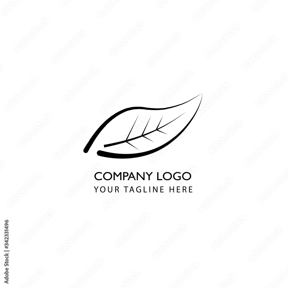 Fototapeta premium Eco friendly with leaf company logo template concept design illustration vector.