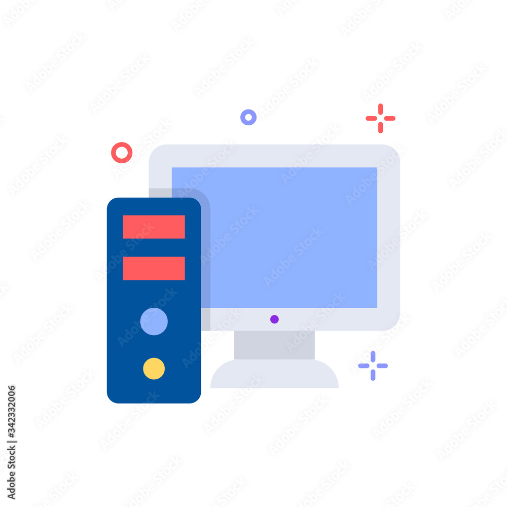 Desktop PC Vector icon. Desktop PC Vector icon.