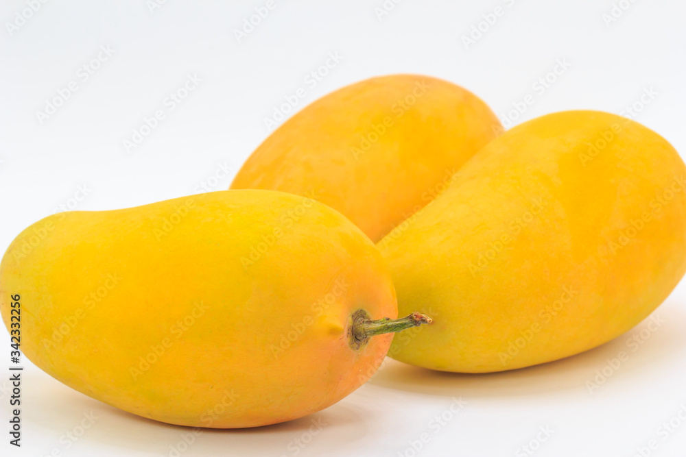 close up mango isolated on white background.
