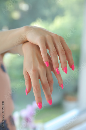 Woman s nails with manicure