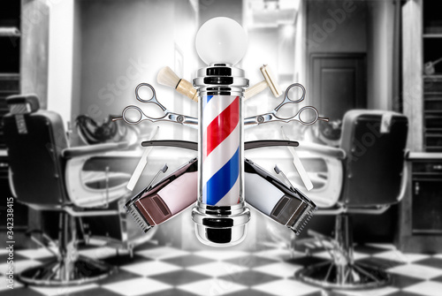 Barber Pole With Tools photo