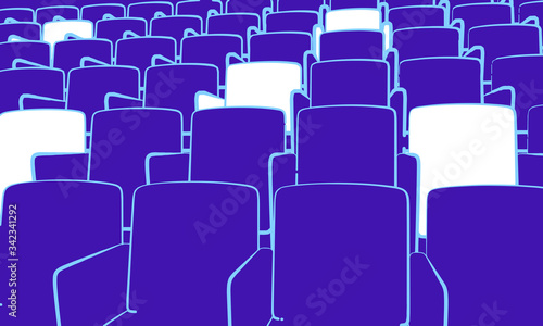 auditorium with social distancing reserved seats