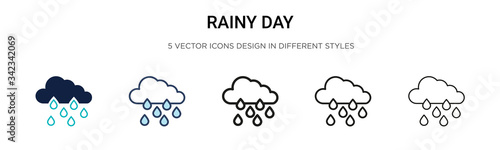 Fotografia Rainy day icon in filled, thin line, outline and stroke style