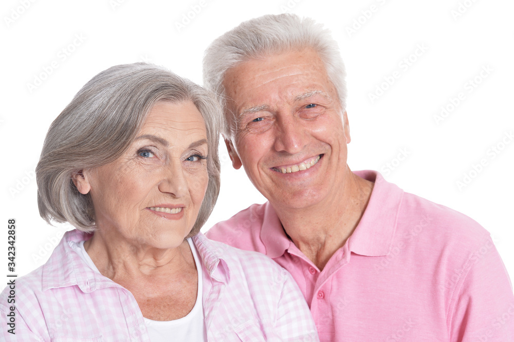 Close up portrait of happy senior couple isolated Close up portrait of happy senior couple isolated
