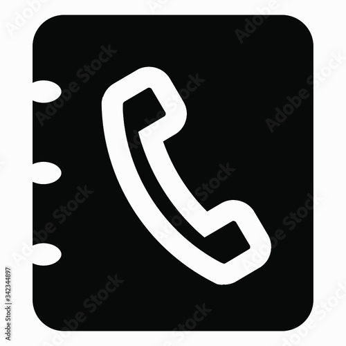 Dark Phone book line icon.Vector icon.
