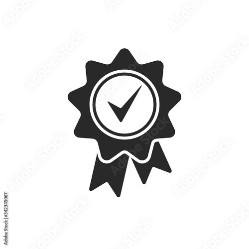 Approval check ribbon icon vector