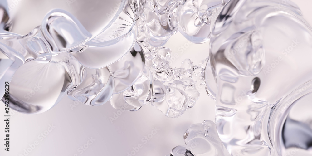 Water drops falling on white background 3d rendering illustration Water drops falling on white background 3d rendering illustration
