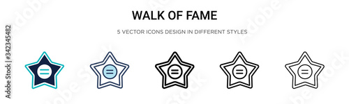 Walk of fame icon in filled, thin line, outline and stroke style. Vector illustration of two colored and black walk of fame vector icons designs can be used for mobile, ui, web