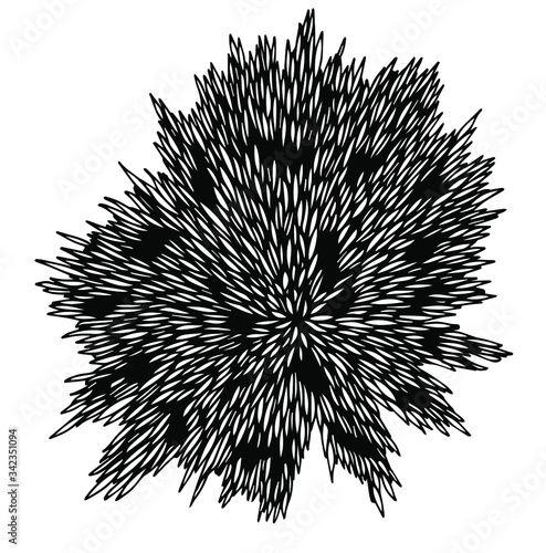 vector round black and white abstraction wool