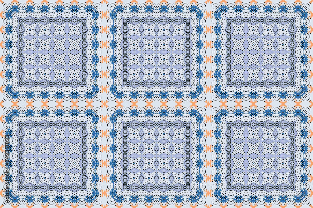 Obraz premium geometric textile design seamless repeat pattern illustration.