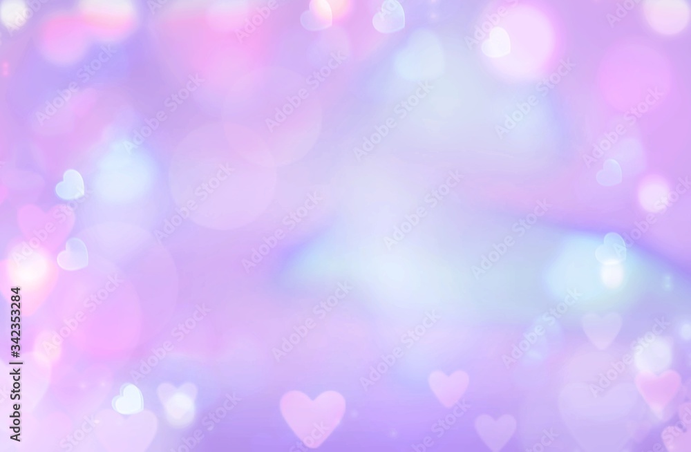 purple bokeh background with hearts