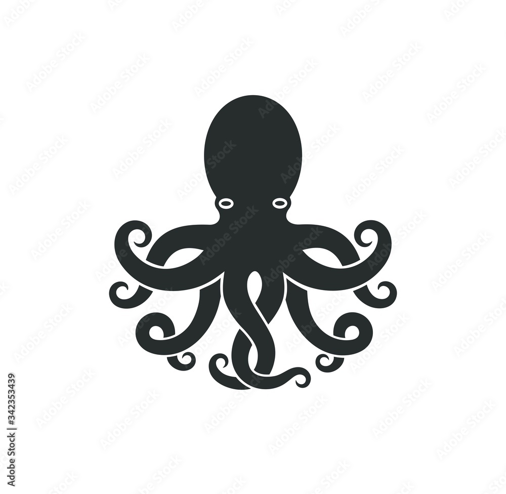Octopus logo. Isolated octopus on white background Octopus logo. Isolated octopus on white background