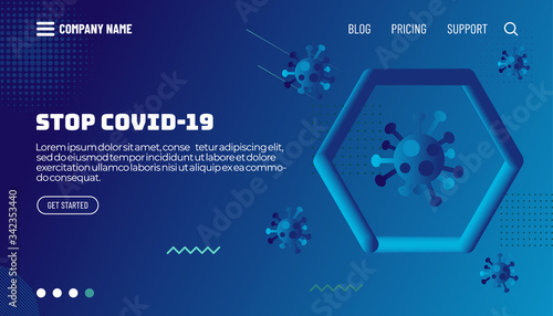 Covid-19 corona virus protection concept. 3d flow shape creative design set. Dynamic liquid color wave backgrounds. Templates set for brochures, posters, banners, flyers and cards. Vector illustration