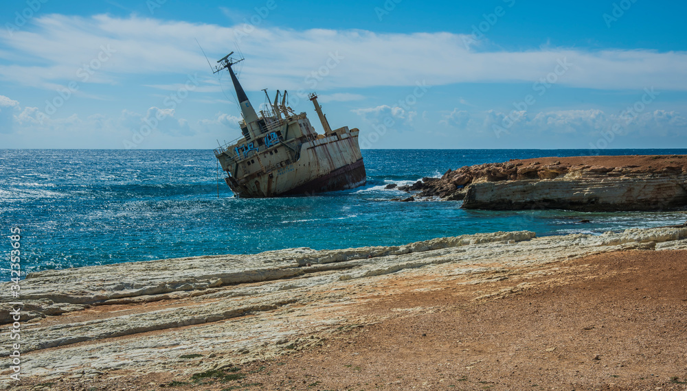 Shipwreck Edro III, Sea caves, Cyprus
