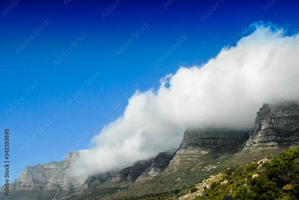 Cloud-covered Twelve Apostles, Cape Town, South Africa