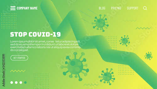 Covid-19 corona virus protection concept. 3d flow shape creative design set. Dynamic liquid color wave backgrounds. Templates set for brochures, posters, banners, flyers and cards. Vector illustration