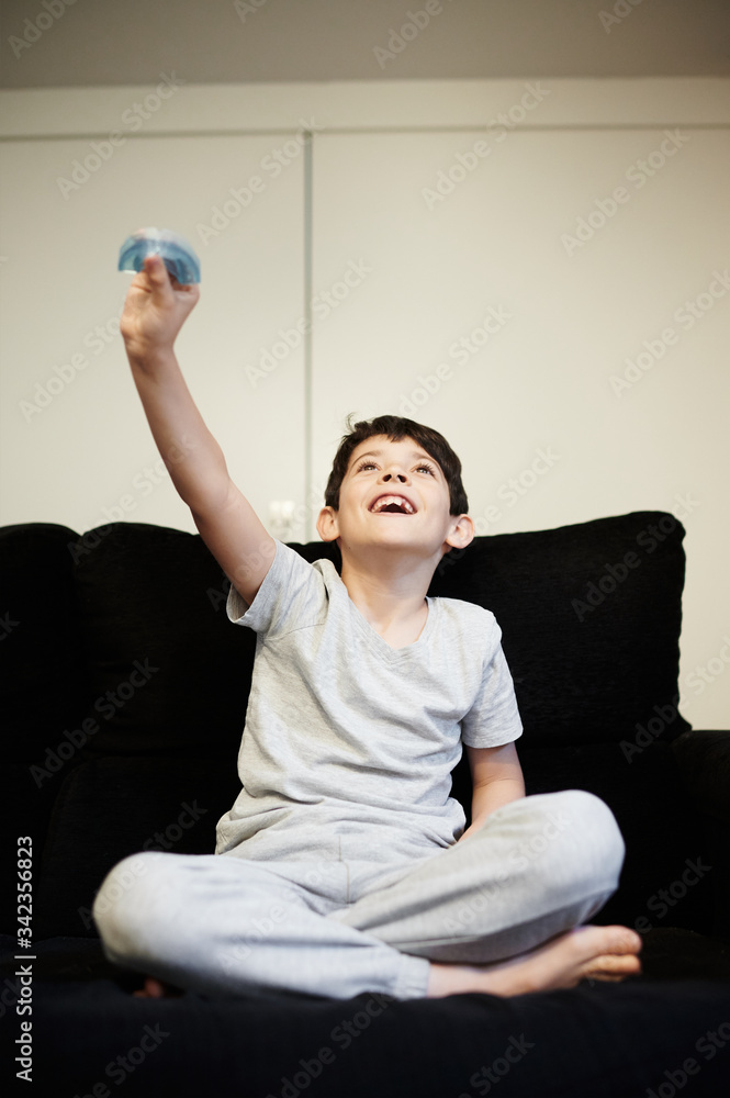 boy shows myofunctional trainer. Helps equalize the growing teeth and ...
