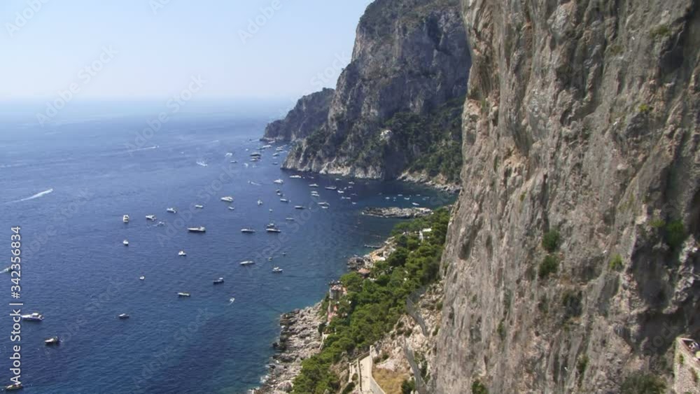 Aerial view of Capri Island coast and clifs Aerial view of Capri Island coast and clifs