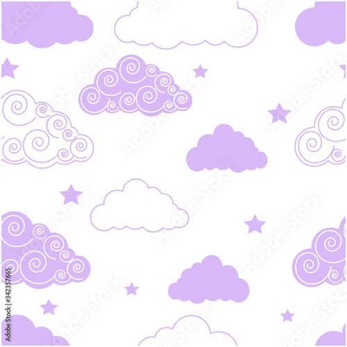 illustration of cute clouds pattern