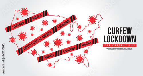 Curfew for coronavirus United States of America. Lockdown the city to prevent the spread of the coronavirus.