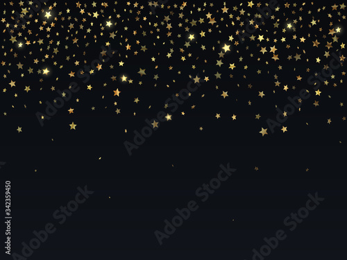 Falling golden stars abstract background. Vector illustration.