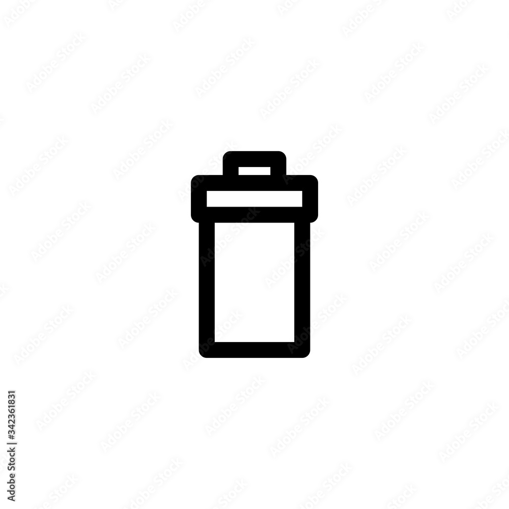 Trash User Interface Outline Icon Logo Vector Illustration
