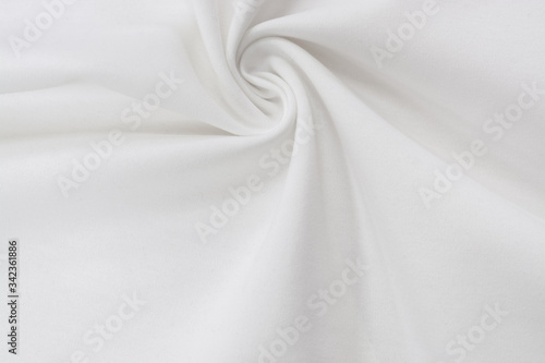 White monochrome cotton fabric. Close up texture of the fabric is useful as a background. 