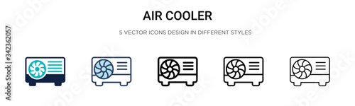 Air cooler icon in filled, thin line, outline and stroke style. Vector illustration of two colored and black air cooler vector icons designs can be used for mobile, ui, web