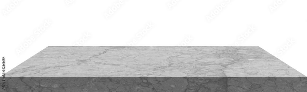 Fototapeta premium Marble top table on isolated white background, stone table