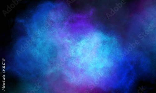 Abstract blue cosmos illustration. Abstract creative cosmic background with stars. Design templates for social media, wallpaper, poster, card design and more