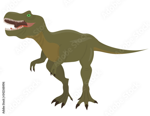 Tyrannosaurus in cartoon style. Predatory dinosaur isolated on white background.