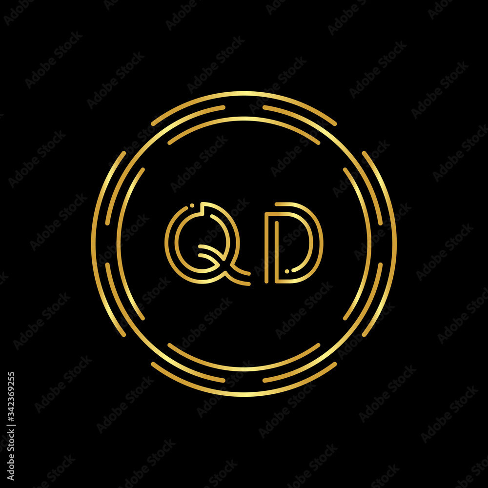 Initial Letter QD Logo Design Vector Template. Digital Abstract Circle QD Letter Logo Design Initial Letter QD Logo Design Vector Template. Digital Abstract Circle QD Letter Logo Design
