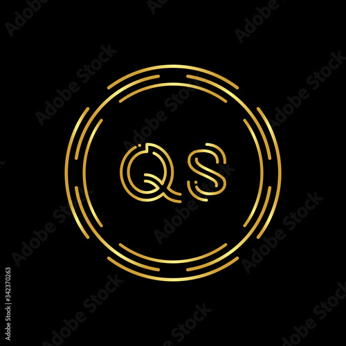 Initial Letter QS Logo Design Vector Template. Digital Abstract Circle QS Letter Logo Design