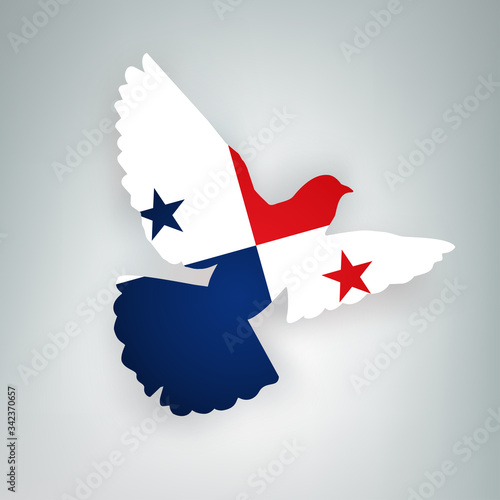 State flag of Panama (Republic of Panama) in the shape of a bird. Symbol of love and peace concept.	
