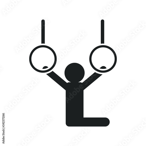 gymnast icon on white background, vector symbol