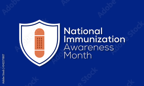 Vector illustration on the theme of National Immunization month observed each year during August to highlight the importance of vaccination for people of all ages.