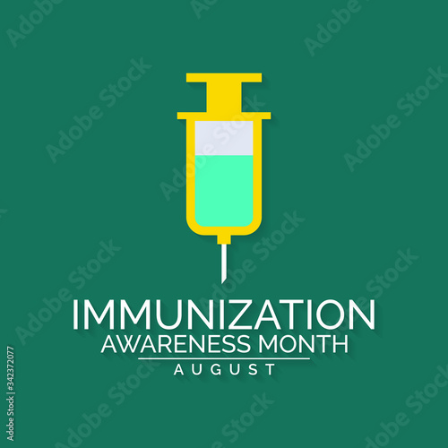 Vector illustration on the theme of National Immunization month observed each year during August to highlight the importance of vaccination for people of all ages.