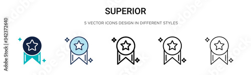 Superior icon in filled, thin line, outline and stroke style. Vector illustration of two colored and black superior vector icons designs can be used for mobile, ui, web photo