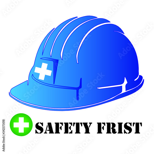 Helmet safety for construction site. Safety frist