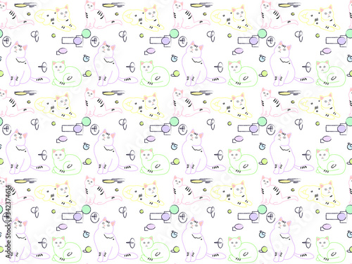 seamless pattern with cat's