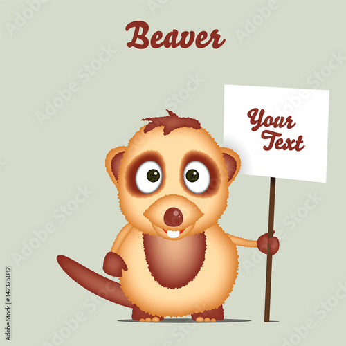 Biber – Comic, Kinder Cartoon als Vektor Illustration