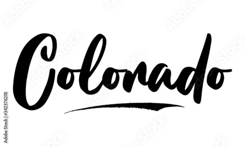 Colorado Typography Cursive Text on White Background