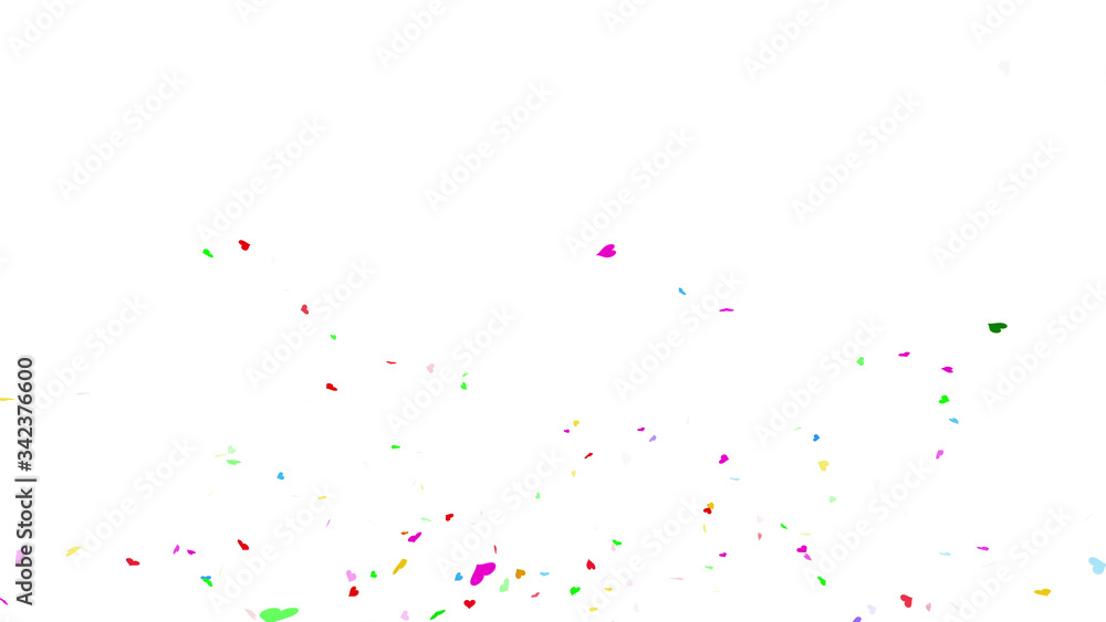 Colorful Confetti Heart Particle Holiday Party 3D illustration background. Colorful Confetti Heart Particle Holiday Party 3D illustration background.