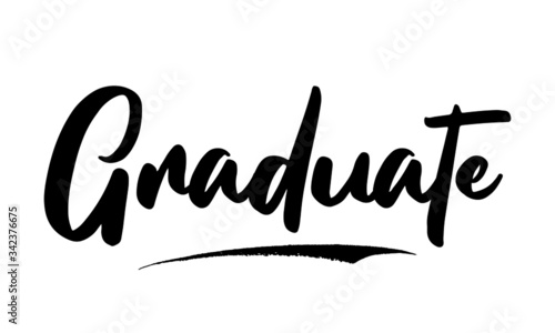Graduate Calligraphy Black Color Text On White Background