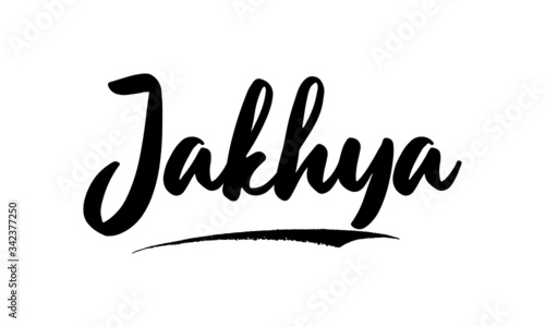 Jakhya Calligraphy Black Color Text On White Background