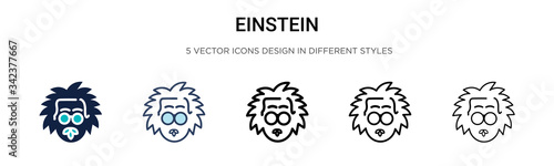 Photo Einstein icon in filled, thin line, outline and stroke style