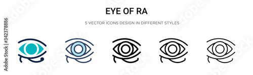 Eye of ra icon in filled, thin line, outline and stroke style. Vector illustration of two colored and black eye of ra vector icons designs can be used for mobile, ui, web