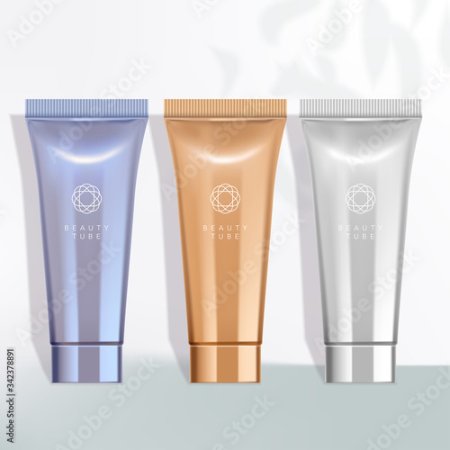 Vector Cosmetics / Healthcare Metallic Tube in White Background