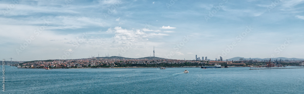 Beautiful panoramic view of Istanbul on a clear day.